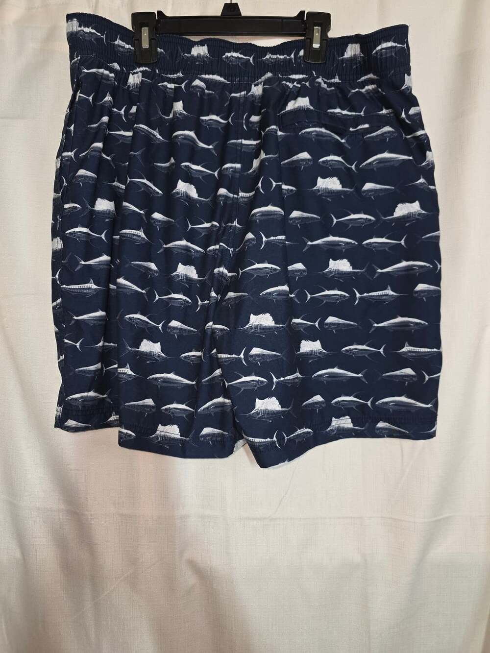 Nautica Swim Trunks Size L Blue Fish Print Mesh Lined